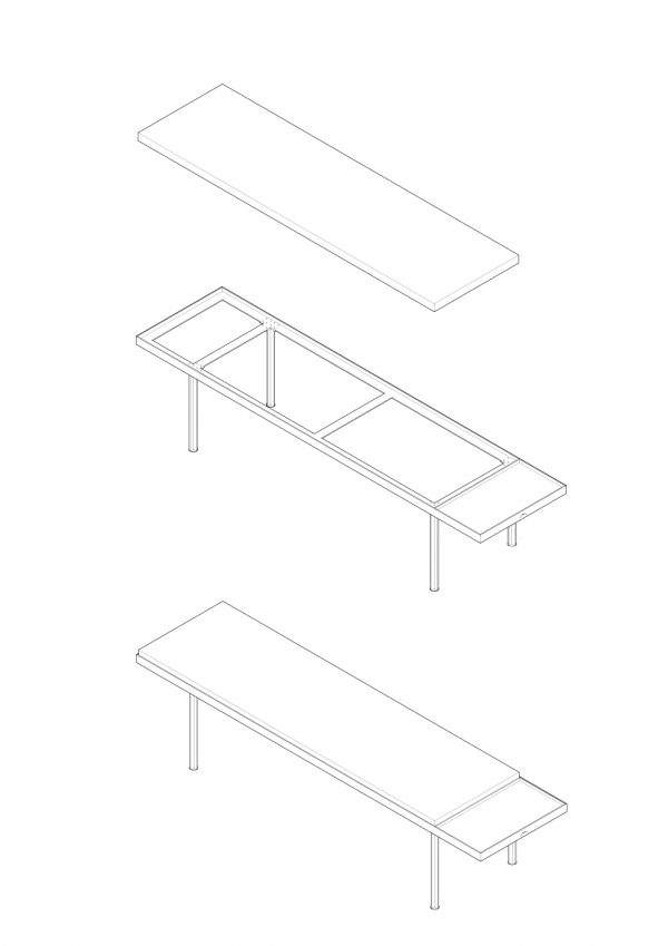 Banc MAYA | Igusa / Acier – Image 4